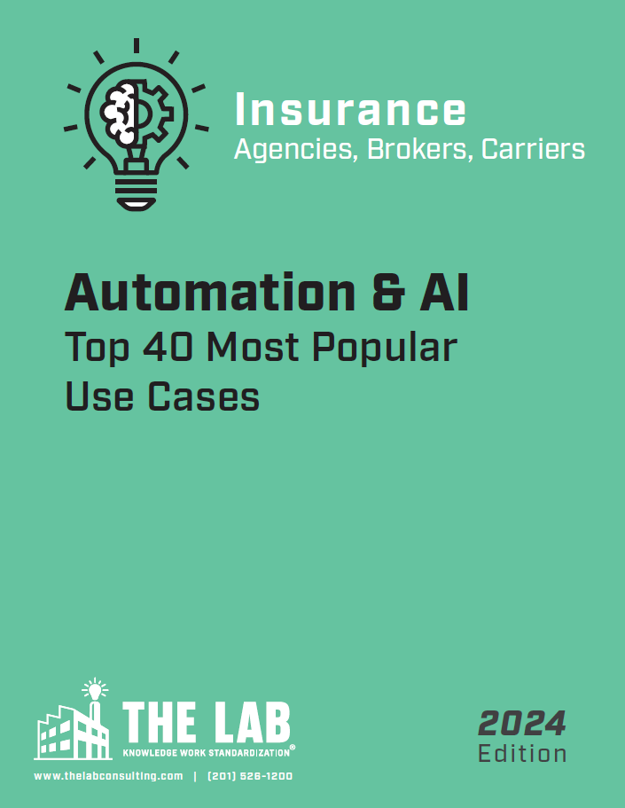 This is a catalog of 40 intelligent automation use cases with videos for businesses searching for business process automation services in insurance companies.