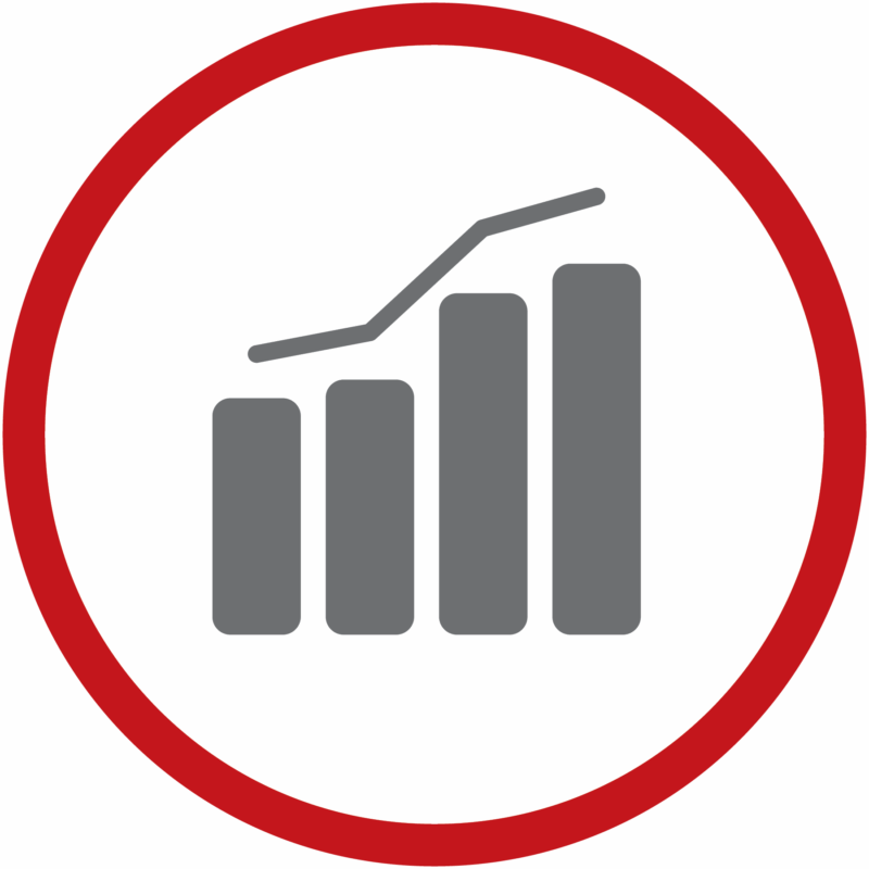 An icon representing Customer and Market Analytics